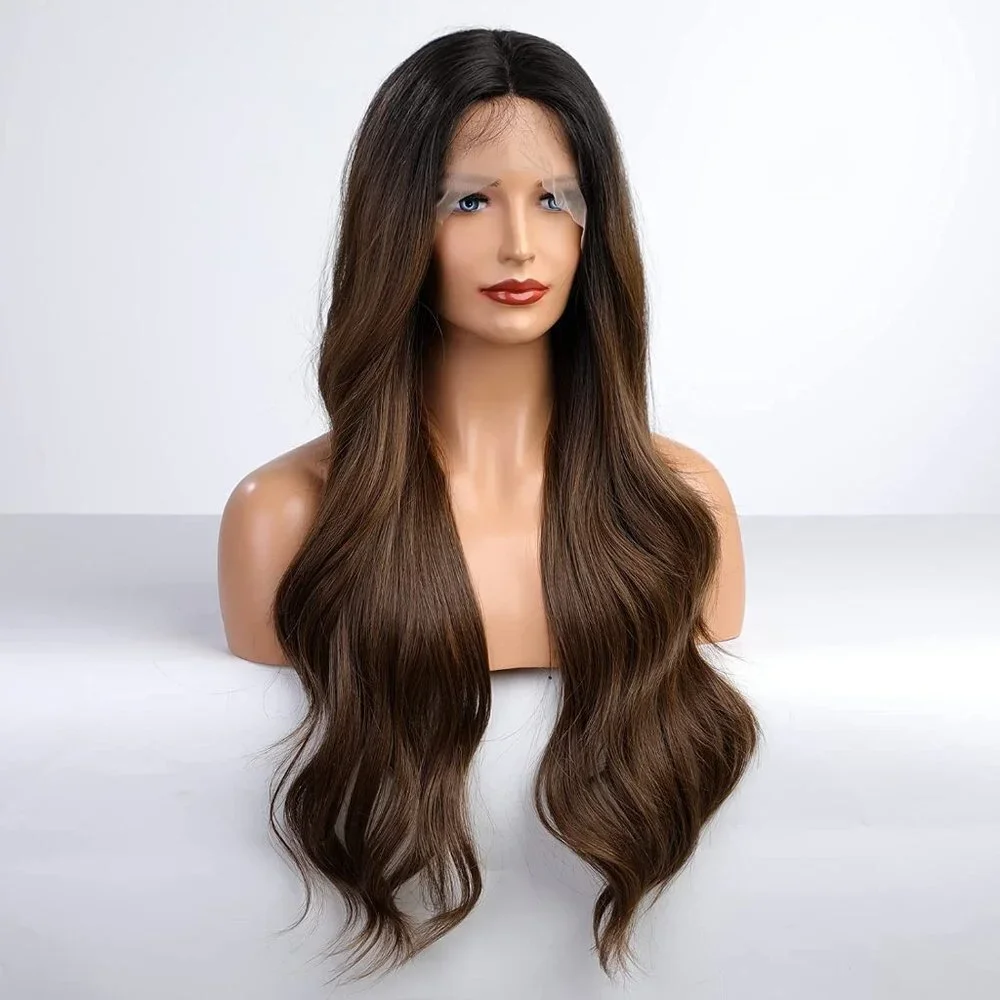 Dark Roots Brown Lace Front Wig